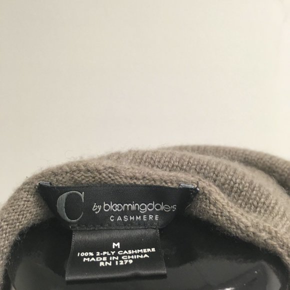 C Bloomingdales taupe black cowl neck tunic asymmetrical sweater M - Picture 5 of 5